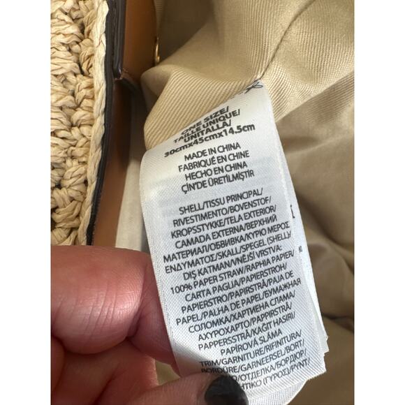 Lauren Ralph Lauren Whitney Paper Straw Crochet Tote Bag with Tassel - OS - Picture 6 of 9